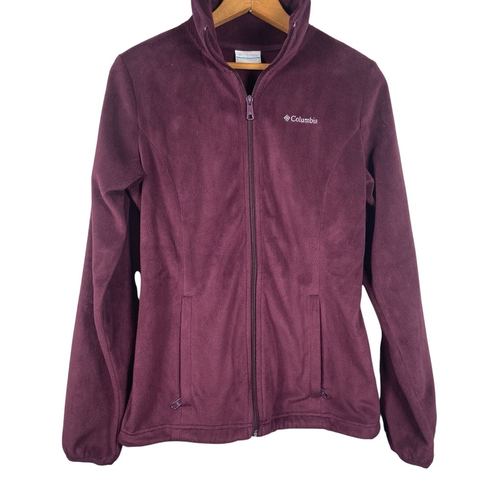 COLUMBIA Womens Benton Springs Full Zip‎ Fleece Jacket Burgundy  Size S Small